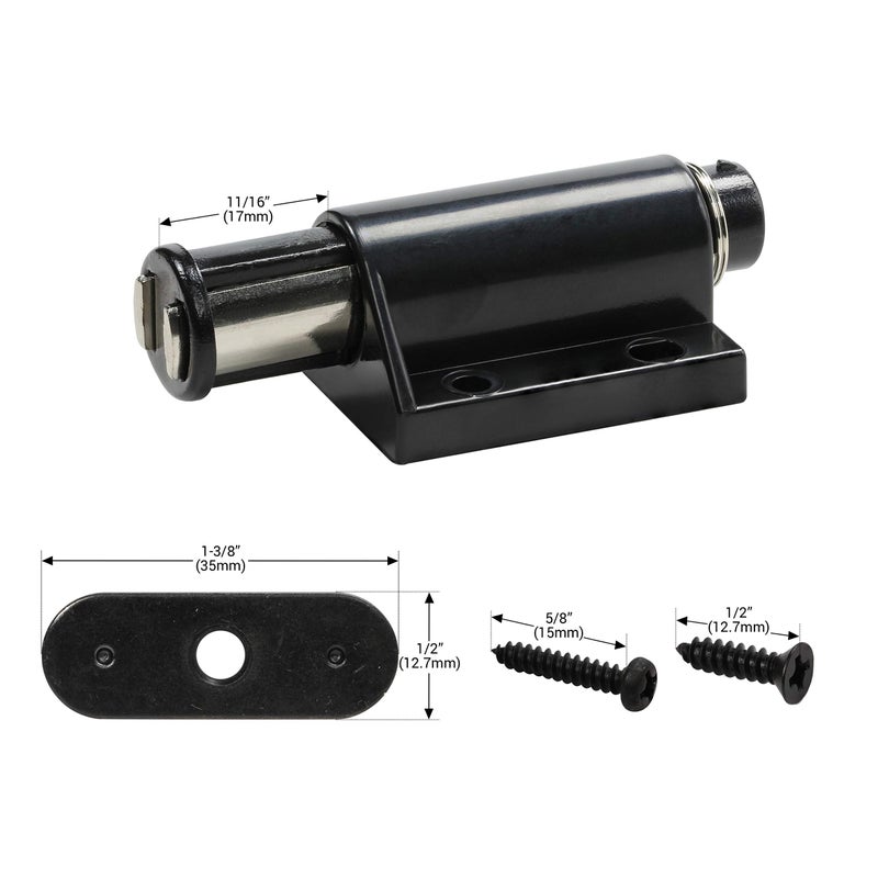 Rok Hardware Magnetic Kitchen Cabinet Furniture Door Touch Push to Open Latch Catch (2 Pack, Black) - Image 4